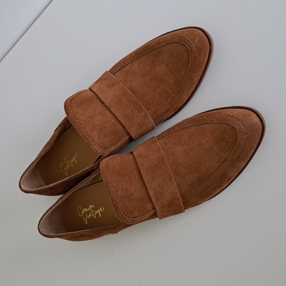 Crown Vintage Leather Loafers size 10 Cognac color